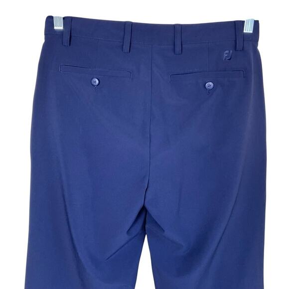 Footjoy Mens Sz 32x32 Flat Front Chino Pants Golf Performance Navy Quick Dry - Picture 4 of 16
